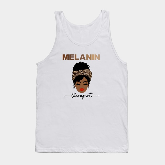 Melanin Therapist Cheetah Design Tank Top by Chey Creates Clothes